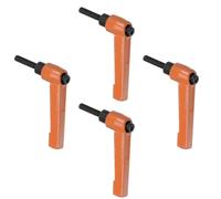 TA-VIGOR Lot de 4 poignées à levier de serrage réglables, M5 x 25 mm, bouton poussoir à cliquet à dégagement rapide, en alliage d'aluminium, boulons à goujons filetés mâles pour machines et