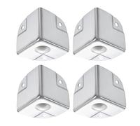 TA-VIGOR Lot de 4 protections d'angle en métal - 40 x 40 x 40 mm - Supports de protection d'angle décoratifs pour tables, coffres, valises, boîtes à bijoux - Argenté
