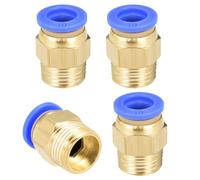 TA-VIGOR Lot de 4 raccords pneumatiques de 10 mm, filetage mâle G3/8, raccord droit à connexion rapide, connecteurs de ligne d'air pour systèmes pneumatiques et compresseurs d'air