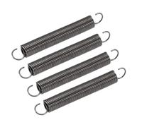 TA-VIGOR Lot de 4 ressorts de traction avec double crochet, diamètre du fil de 1 mm, diamètre extérieur de 10 mm, longueur libre de 80 mm, ressort en acier pour réparations de bricolage, machines