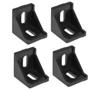 TA-VIGOR Lot de 4 supports d'angle intérieurs de 40 x 40 mm en L pour cadre en T d'extrusion d'aluminium série 4040 (noir)