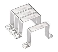 TA-VIGOR Lot de 4 supports de connecteur en forme de U, 60 mm x 60 mm en acier inoxydable, colliers de serrage robustes pour porte fermée, fixation de fil de tuyau