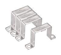 TA-VIGOR Lot de 4 supports de connexion en forme de U, support en acier inoxydable de 50 mm x 50 mm, pince pour tuyau en acier inoxydable, pinces de conduit robustes pour barre de fermeture de porte