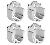 TA-VIGOR Lot de 4 supports de tringle de penderie en forme de U en alliage de zinc pour tringle de douche Diamètre 19 mm