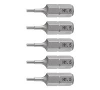 TA-VIGOR Lot de 5 embouts de tournevis hexagonaux H1,5 - Tige hexagonale de 6,35 mm de long - Tête hexagonale magnétique en acier S2 pour perceuse électrique et tournevis électrique