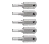 TA-VIGOR Lot de 5 embouts de tournevis hexagonaux H3.0 - Tige hexagonale de 6,35 mm de long - Tête hexagonale magnétique en acier S2 pour perceuse électrique et tournevis électrique
