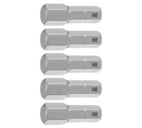 TA-VIGOR Lot de 5 embouts de tournevis hexagonaux H8 de 6,35 mm de long, tête hexagonale magnétique en acier S2 pour perceuse électrique et tournevis électrique