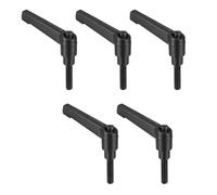TA-VIGOR Lot de 5 poignées à levier de serrage réglables, M6 x 25 mm, boutons à cliquet à dégagement rapide, en alliage d'aluminium, boulons à goujons filetés mâles pour machines et équipements
