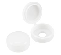 TA-VIGOR Lot de 50 cache-vis à charnière en plastique, trou de 5,8 mm, rondelles à clipser pour couvrir les têtes de vis et protection de vis décorative, blanc