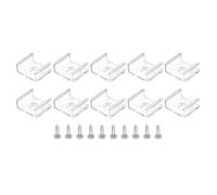 TA-VIGOR Lot de 50 clips de fixation pour bande lumineuse LED, supports de fixation en plastique, bande LED étanche avec vis pour ruban lumineux néon RVB de 13 mm, transparent