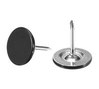 TA-VIGOR Lot de 50 punaises décoratives robustes à tête plate pour mur, meuble en liège et tableau d'affichage - 11 mm x 13 mm - Pour la maison, le bureau et le bricolage - Noir