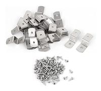 TA-VIGOR Lot de 50 supports métalliques en forme de Z pour cadre photo avec vis 40 mm x 13 mm x 11 mm