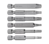 TA-VIGOR Lot de 6 embouts de tournevis carrés SQ1 SQ2 SQ2.7 SQ3 SQ4 SQ5, tige hexagonale de 6,35 mm, embouts de tournevis magnétiques de 5,1 cm en acier S2 pour tournevis électrique, perceuse sans fil