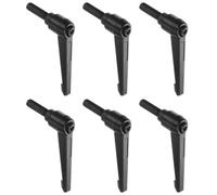 TA-VIGOR Lot de 6 poignées à levier de serrage réglables, M10 x 32 mm, bouton poussoir à cliquet à dégagement rapide, en alliage d'aluminium, boulons à goujons filetés mâles pour machines et