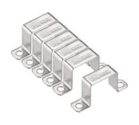 TA-VIGOR Lot de 6 supports de connecteur en forme de U, 40 mm x 40 mm en acier inoxydable, colliers de serrage robustes pour porte fermée, fixation de fil de tuyau