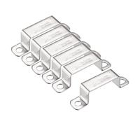 TA-VIGOR Lot de 6 supports de connecteur en forme de U, 50 mm x 25 mm en acier inoxydable, colliers de serrage robustes pour porte fermée, fixation de fil de tuyau