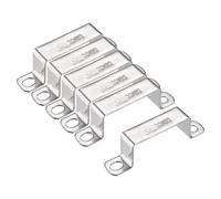 TA-VIGOR Lot de 6 supports de connecteur en forme de U, 60 mm x 30 mm, acier inoxydable argenté, colliers de serrage robustes pour porte fermée, fixation de fil de tuyau