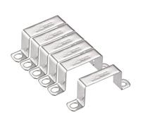 TA-VIGOR Lot de 6 supports de connecteur en forme de U, 60 mm x 40 mm, acier inoxydable argenté, colliers de serrage robustes pour porte fermée, fixation de fil de tuyau