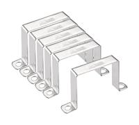 TA-VIGOR Lot de 6 supports de connecteur en forme de U, 80 mm x 80 mm en acier inoxydable, colliers de serrage robustes pour porte fermée, fixation de fil de tuyau