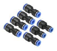 TA-VIGOR Lot de 7 raccords pneumatiques Push to Connect, 8 mm à 6 mm/10 mm à 6 mm, connecteur de réduction de tuyau d'air déverrouillable en plastique pour compresseur d'air, noir