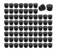 TA-VIGOR Lot de 76 embouts ronds en plastique - 18 mm - Inserts de bouchons en polyéthylène pour pieds de chaise, table, meubles, protection de sol pour cadre de banc, tabouret, noir
