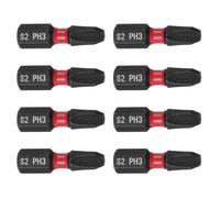 TA-VIGOR Lot de 8 embouts de tournevis cruciformes PH3, tige hexagonale de 6,35 mm de long, embouts hexagonaux magnétiques à tête cruciforme, embouts de tournevis hexagonaux en acier S2 pour