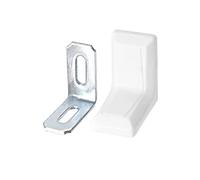 TA-VIGOR Lot de 8 équerres en forme de L, 90 degrés à angle droit en métal avec 8 housses en plastique pour meubles en bois, armoire, bureau