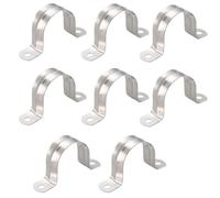TA-VIGOR Lot de 8 sangles de tuyau rigides de 35 mm, 2 trous en acier inoxydable 304, clips de serrage pour fixation de tuyaux