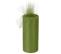 TA-VIGOR Rouleau de ruban en tulle pastel de 15,2 cm x 22,9 m pour emballage cadeau, nœud tutu, Noël, fête d'anniversaire, mariage, loisirs créatifs, décoration - Vert olive