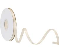 TA-VIGOR Ruban de satin beige simple face en polyester pour mariages, emballages cadeaux, bouquets, boîtes à gâteaux et décorations artisanales - 6 mm x 22,9 m