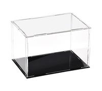 TA-VIGOR Vitrine D'Exposition en Acrylique Clair 15 x 10 x 10cm - Boîte De Présentation À Monter avec Socle Noir - Protection Anti-Poussière pour Figurines, Jouets Et Rangement Domicile Storage