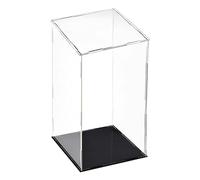 TA-VIGOR Vitrine D'Exposition en Acrylique Clair 15 x 15 x 30cm - Boîte De Présentation À Monter avec Socle Noir - Protection Anti-Poussière pour Figurines, Jouets Et Rangement Domicile Storage
