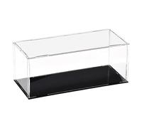 TA-VIGOR Vitrine D'Exposition en Acrylique Clair 25 x 10 x 10cm - Boîte De Présentation À Monter avec Socle Noir - Protection Anti-Poussière pour Figurines, Jouets Et Rangement Domicile Storage