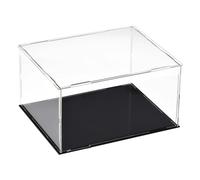 TA-VIGOR Vitrine D'Exposition en Acrylique Clair 25 x 20 x 15cm - Boîte De Présentation À Monter avec Socle Noir - Protection Anti-Poussière pour Figurines, Jouets Et Rangement Domicile