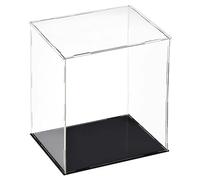 TA-VIGOR Vitrine D'Exposition en Acrylique Clair 25 x 20 x 30cm - Boîte De Présentation À Monter avec Socle Noir - Protection Anti-Poussière pour Figurines, Jouets Et Rangement Domicile Storage