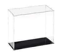TA-VIGOR Vitrine D'Exposition en Acrylique Clair 30 x 10 x 25cm - Boîte De Présentation À Monter avec Socle Noir - Protection Anti-Poussière pour Figurines, Jouets Et Rangement Domicile