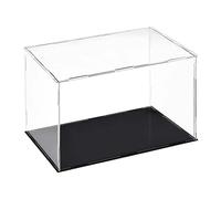 TA-VIGOR Vitrine D'Exposition en Acrylique Clair 30 x 15 x 20cm - Boîte De Présentation À Monter avec Socle Noir - Protection Anti-Poussière pour Figurines, Jouets Et Rangement Domicile Storage