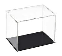 TA-VIGOR Vitrine D'Exposition en Acrylique Clair 30 x 20 x 25cm - Boîte De Présentation À Monter avec Socle Noir - Protection Anti-Poussière pour Figurines, Jouets Et Rangement Domicile Storage