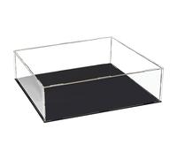 TA-VIGOR Vitrine D'Exposition en Acrylique Clair 30 x 25 x 10cm - Boîte De Présentation À Monter avec Socle Noir - Protection Anti-Poussière pour Figurines, Jouets Et Rangement Domicile Storage