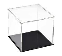 TA-VIGOR Vitrine D'Exposition en Acrylique Clair 30 x 30 x 30cm - Boîte De Présentation À Monter avec Socle Noir - Protection Anti-Poussière pour Figurines, Jouets Et Rangement Domicile Storage