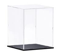 TA-VIGOR Vitrine D'Exposition en Acrylique Clair 30 x 30 x 40cm - Boîte De Présentation À Monter avec Socle Noir - Protection Anti-Poussière pour Figurines, Jouets Et Rangement Domicile