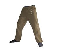 TA0 Pantalon Kung Fu Pantalon Arts Martiaux Beige Kimono Homme et Femme Coton 100% (Kung Fu, Beige, XL)