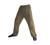 TA0 Pantalon Wing Chun Pantalon Arts Martiaux Beige Kimono Homme et Femme Coton 100% (Wing Chun, Beige, L)