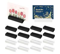 Taakige 20 pièces porte carte bois,Porte Menu Mariage en Support Stabil,Bois Naturel Support Photo Carte,Bois Porte-cartes,pour Mariage, Restaurants, Mariages, Banquets et Fêtes