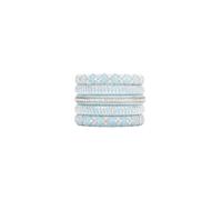 Taasha Craft Disha Bracelets élégants avec perles bleu clair et séquence faites à la main, parfaits pour faire une déclaration pour les femmes et les filles (5 bracelets), Size 2.4, Broderie en
