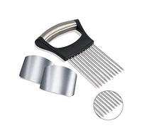Taasmoog 1 trancheuse à oignons, 2 protège-doigts, trancheuse à légumes pour oignon, tomate, citron, viande, oignon, gadget de cuisine en acier inoxydable