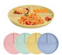 Taasmoog Lot de 4 assiettes à dîner divisées réutilisables - Passe au micro-ondes et au lave-vaisselle - Pour adultes et enfants