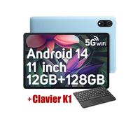 Blackview Tab 90 WiFi Tablette Tactile 10.9 HD+ IPS Android 14 2.4G+5G WiFi 6, 12 Go + 128 Go/SD 1 To 8200mAh Bleu Avec Clavier K1 Bleu