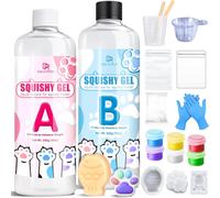 Taba Squishy Kit - 1g Liquid Silicone for Squishy Maker, Ultra Soft Silicone Quick Drying, Complete Kit for Making Squishy, Cat Paw Moulding, Anti-Stress, Decompression Gift