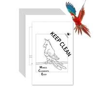 TABABAO Lot de 200 doublures en papier jetables pour cage à oiseaux, prédécoupées pour perroquet, perruche, conure, calopsitte, 43,2 x 28 cm, blanc